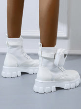 Botas de plataforma de combate con tacones de bloque gruesos